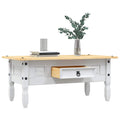 Tavolino Caffé Pino Messicano Corona Range Bianco 100x55x44 cm