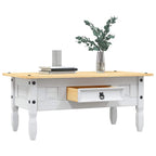 Tavolino Caffé Pino Messicano Corona Range Bianco 100x55x44 cm