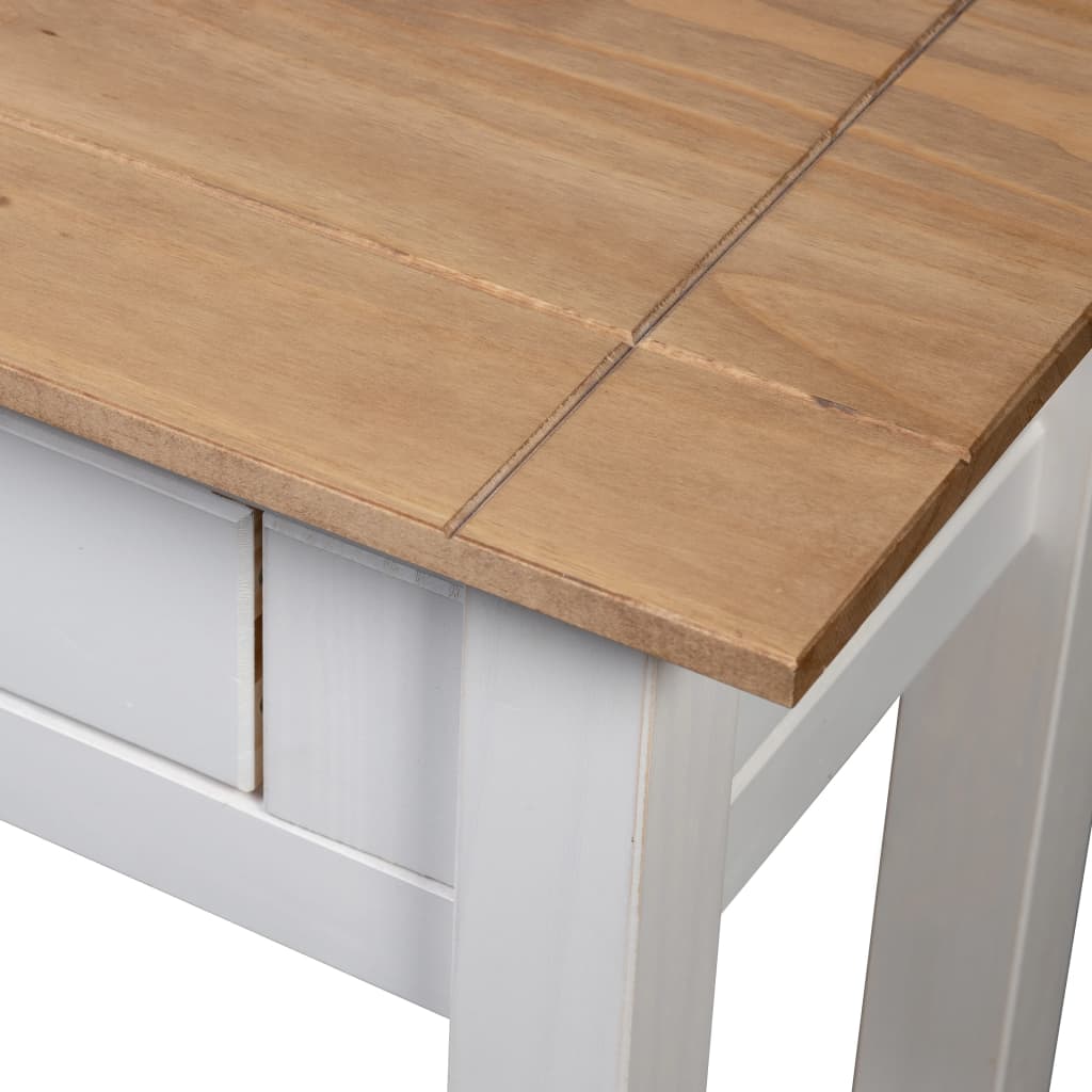 Tavolo Consolle Bianco 110x40x72 cm Legno Massello Pino Panama
