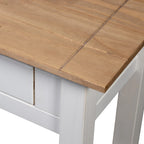 Tavolo Consolle Bianco 110x40x72 cm Legno Massello Pino Panama