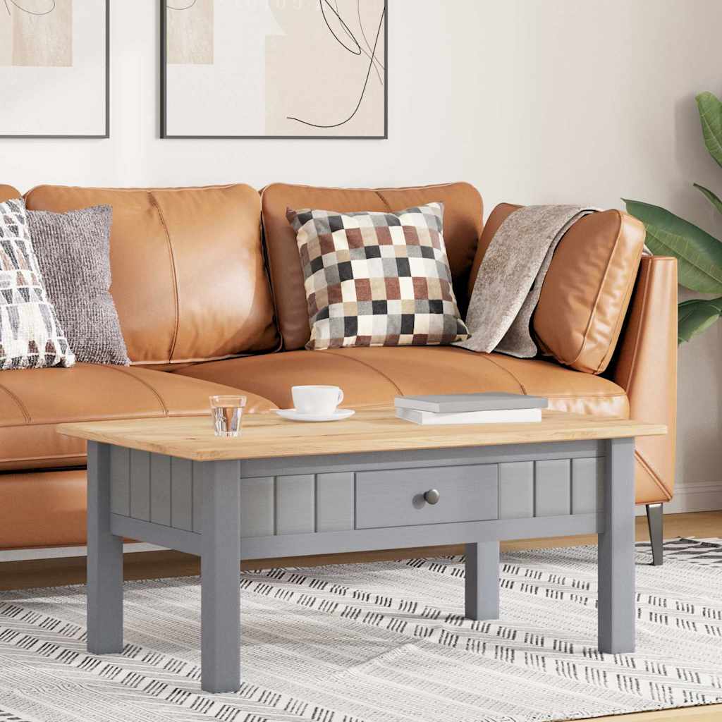 Tavolino Salotto Grigio 100x60x43,5cm Pino Massello Panama Range