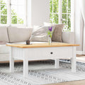 Tavolino Salotto Bianco 100x60x43,5cm Pino Massello Panama Range