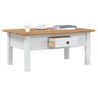 Tavolino Salotto Bianco 100x60x43,5cm Pino Massello Panama Range