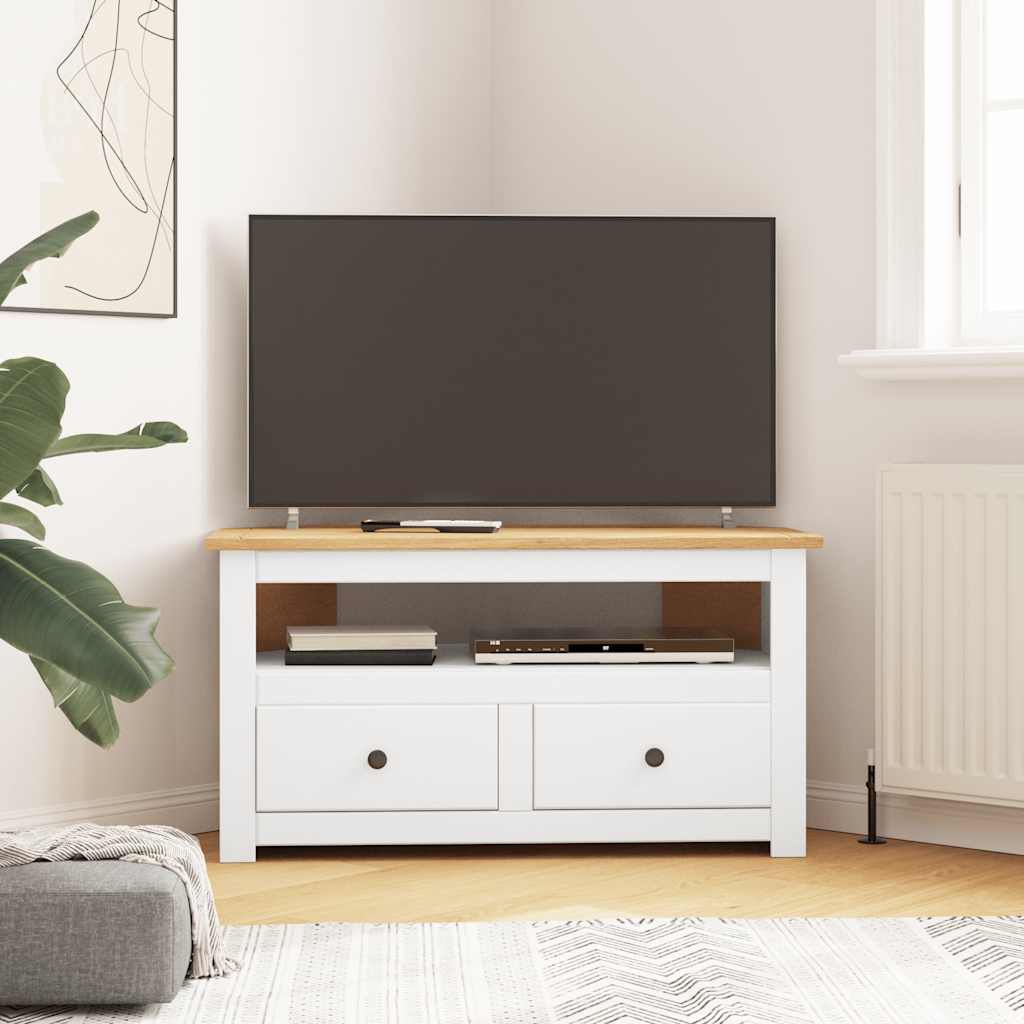 Mobile Porta TV Angolare Bianco 93x49x49cm in Pino Serie Panama