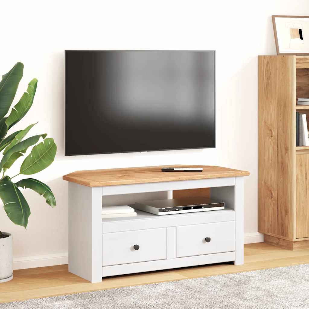 Mobile Porta TV Angolare Bianco 93x49x49cm in Pino Serie Panama