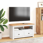 Mobile Porta TV Angolare Bianco 93x49x49cm in Pino Serie Panama