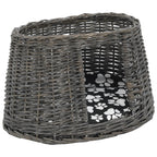 Ceste Gatti con Cuscini Grigio 3pz 47x34x60cm Salice Naturale