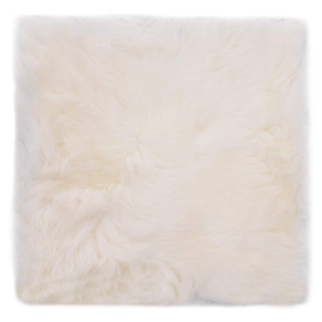 Cuscini per Sedie 2 pz Bianco 40x40cm in Vera Pelle di Montone