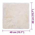 Cuscini per Sedie 2 pz Bianco 40x40cm in Vera Pelle di Montone