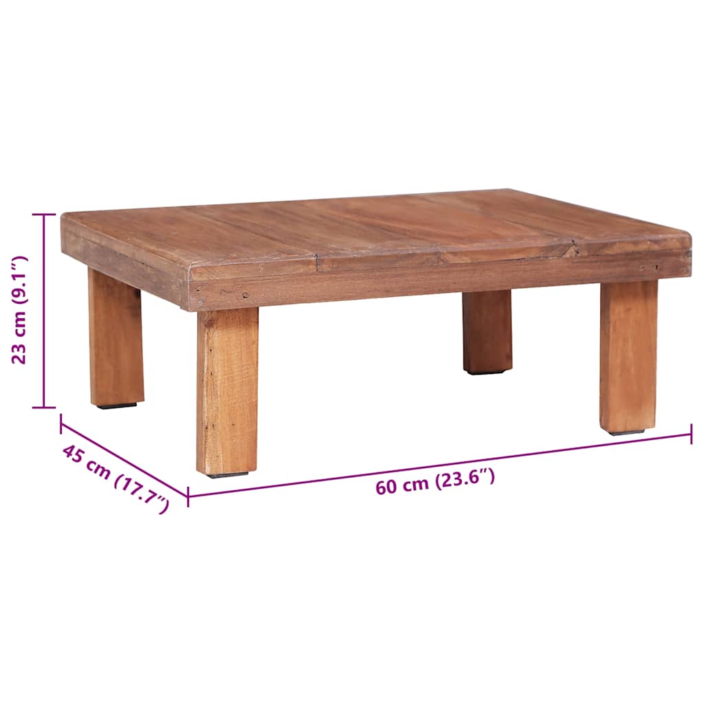 Tavolino da Salotto 60x45x23 cm in Legno Massello di Mogano