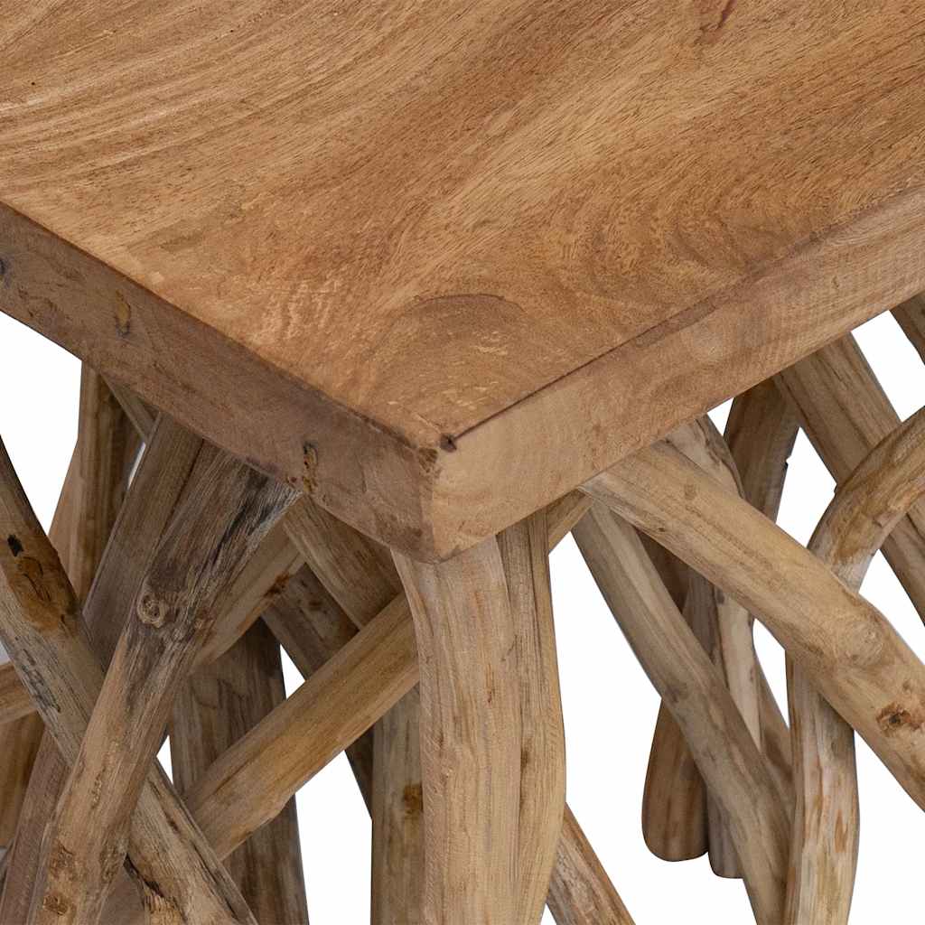 Tavolo con Tronchi 40x40x40 cm in Legno di Recupero Misto