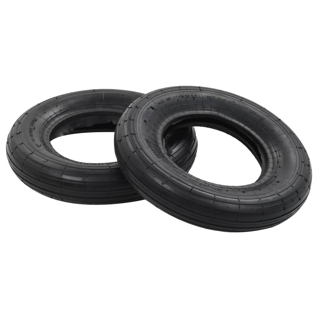 Set 2 Ruote e Camere d'Aria per Carriola 3.50-8 4PR Gomma Resistente