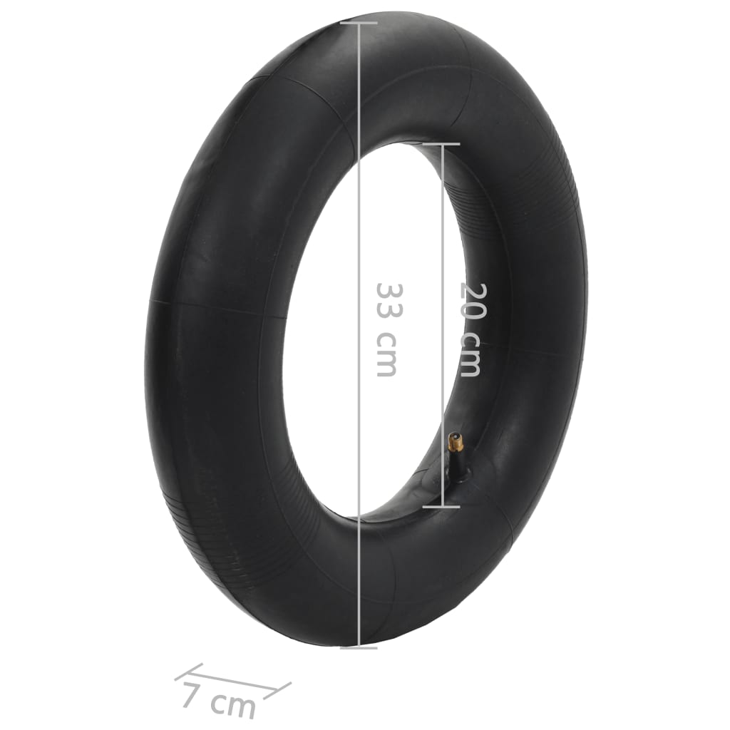 Set 2 Ruote e Camere d'Aria per Carriola 3.50-8 4PR Gomma Resistente