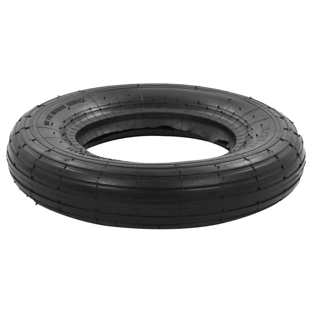 Set 2 Ruote e Camere d'Aria per Carriola 3.50-8 4PR Gomma Resistente