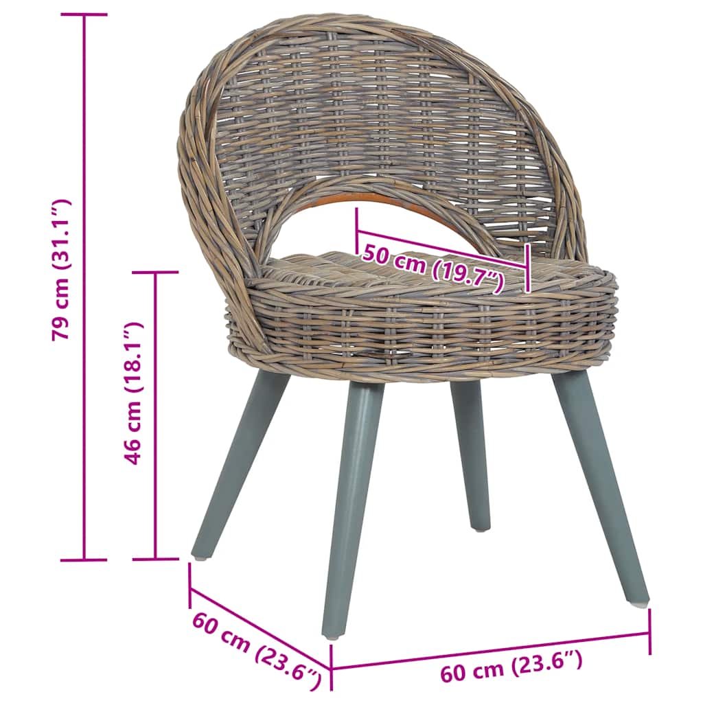 Poltrona in Rattan Kubu Grigio