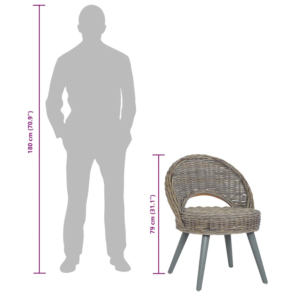 Poltrona in Rattan Kubu Grigio