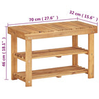 Scarpiera 70x32x46 cm in Legno Massello di Acacia