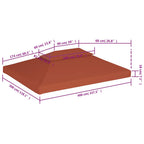 Copertura Superiore Gazebo a 2 Strati 310g/m² 4x3m Terracotta