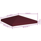Copertura Superiore per Gazebo 310g/m² 3x3m Bordeaux