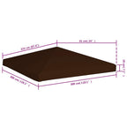 Copertura Superiore per Gazebo 310 g/m² 3x3 m Marrone