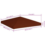 Copertura Superiore Gazebo 310g/m² 3x3 m Terracotta