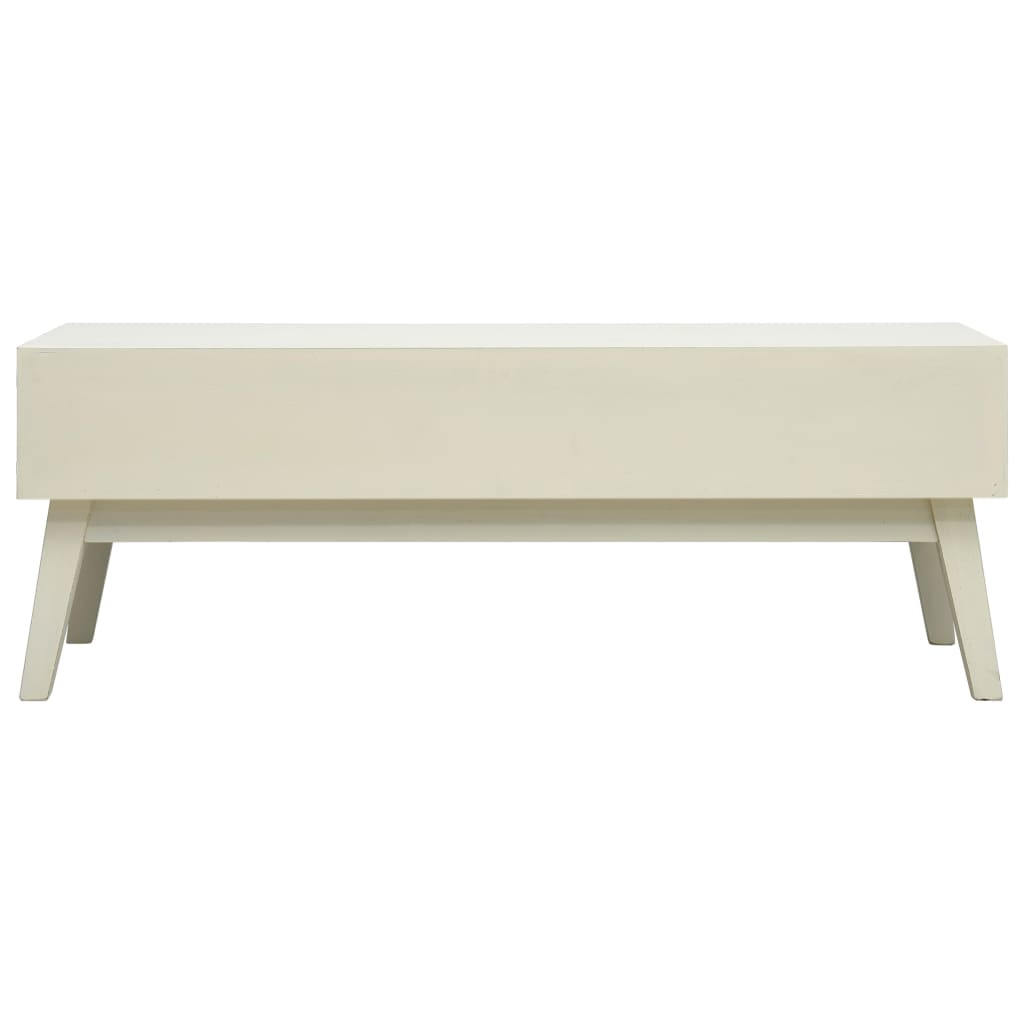 Tavolino Salotto 2 Cassetti Intagliati Grigio 110x50x40cm Legno