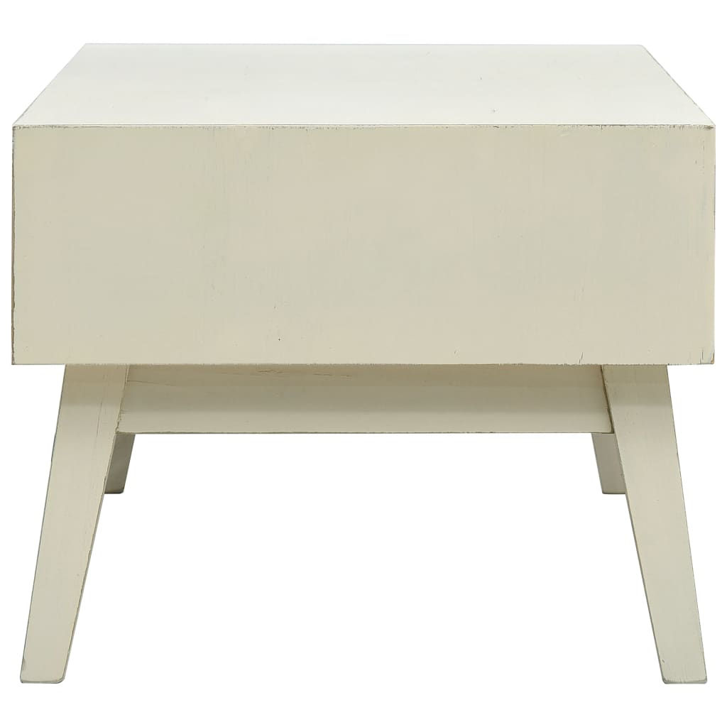 Tavolino Salotto 2 Cassetti Intagliati Grigio 110x50x40cm Legno