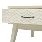Tavolino Salotto 2 Cassetti Intagliati Grigio 110x50x40cm Legno