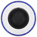Braciere a Mosaico Blu e Bianco 68 cm in Ceramica