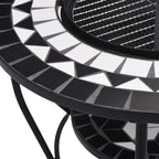 Tavolo con Braciere a Mosaico Nero e Bianco 68 cm in Ceramica