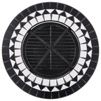Tavolo con Braciere a Mosaico Nero e Bianco 68 cm in Ceramica