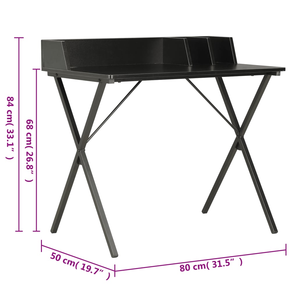 Scrivania Nera 80x50x84 cm