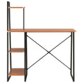 Scrivania con Mensole Nera e Marrone 102x50x117 cm