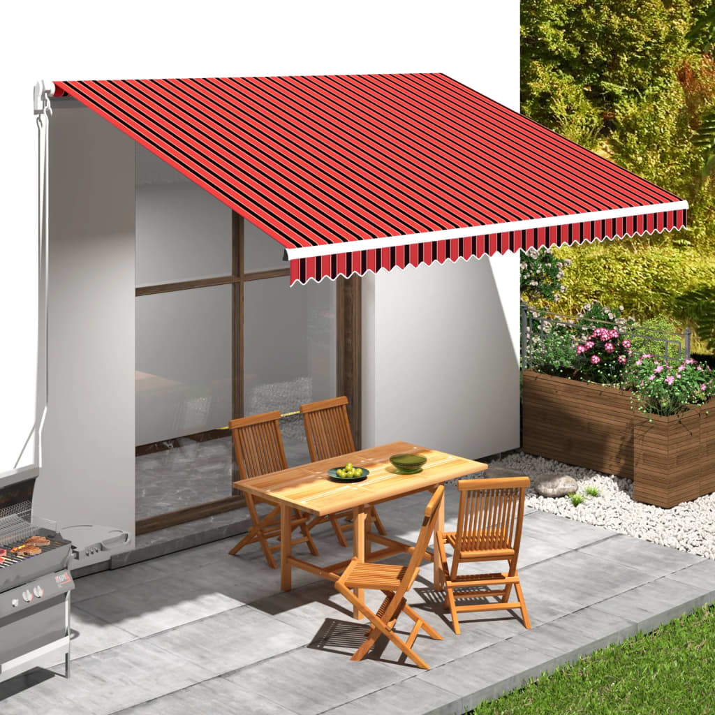 Tenda da Sole in Tela Arancione e Marrone 4,5x3 m