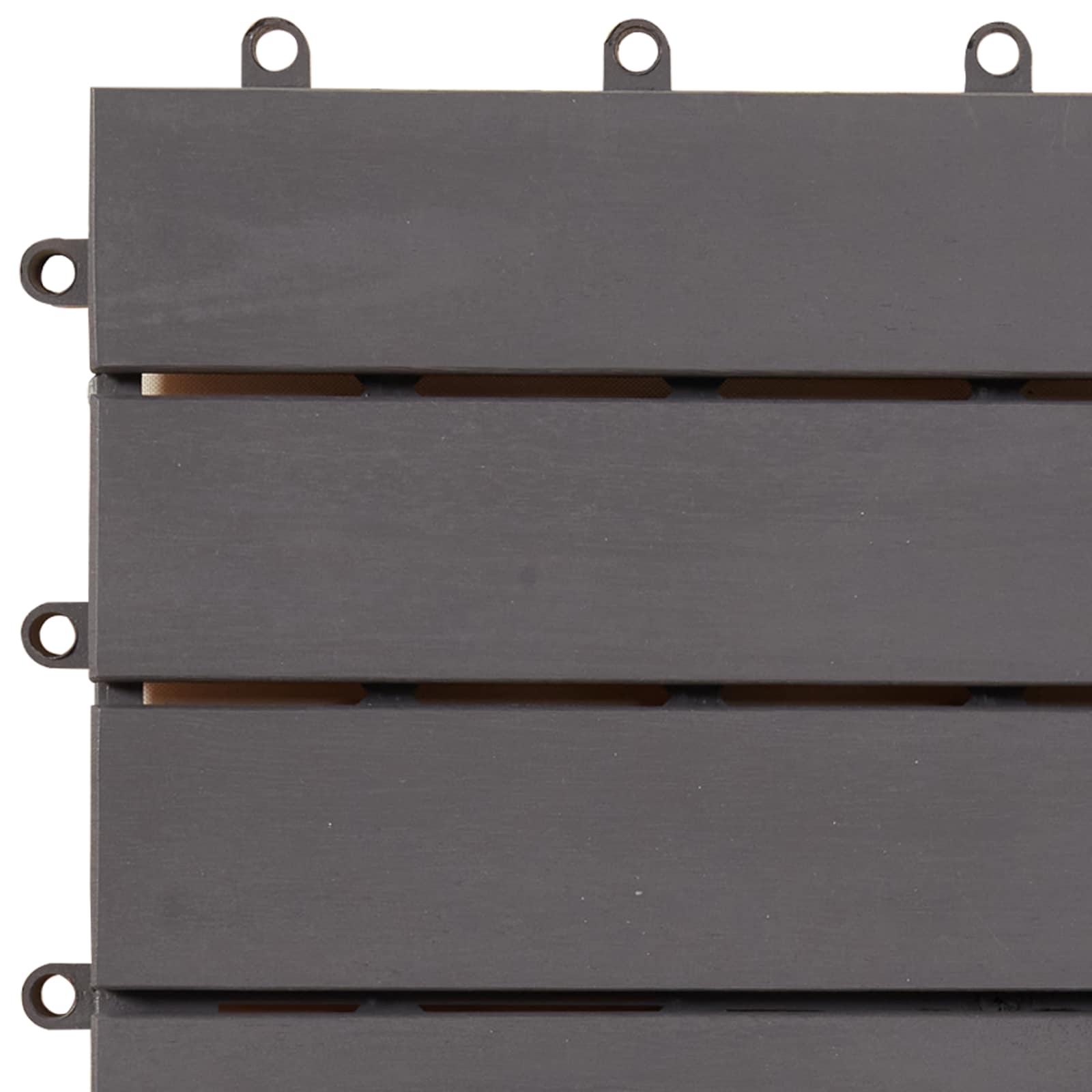 Piastrella per Decking 10 pcs Grigio 30 x 30 cm Legno di Acacia