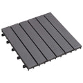 Piastrella per Decking 10 pcs Grigio 30 x 30 cm Legno di Acacia