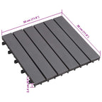 Piastrella per Decking 10 pcs Grigio 30 x 30 cm Legno di Acacia
