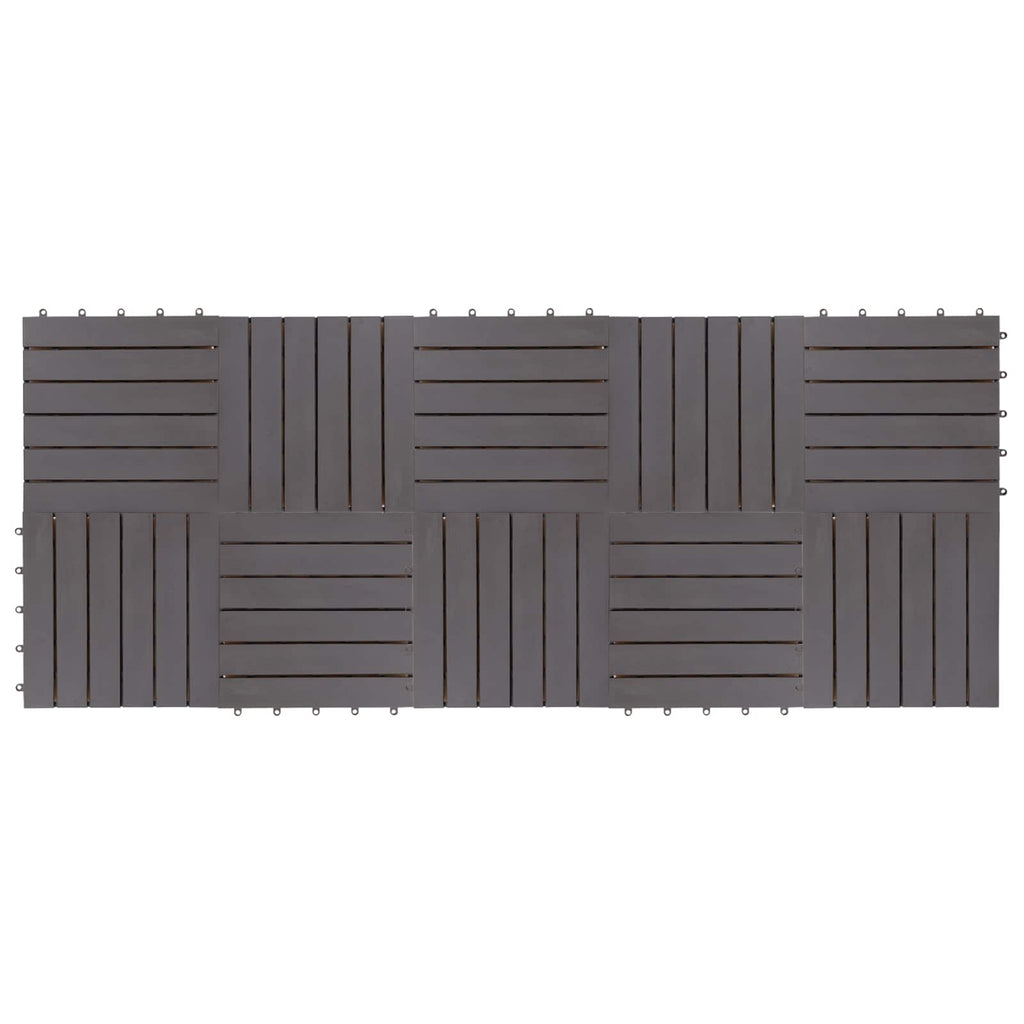 Piastrella per Decking 10 pcs Grigio 30 x 30 cm Legno di Acacia