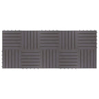 Piastrella per Decking 10 pcs Grigio 30 x 30 cm Legno di Acacia