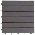 Piastrella per Decking 10 pcs Grigio 30 x 30 cm Legno di Acacia