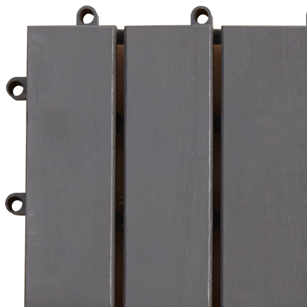 Piastrella per Decking 10 pcs Grigio 30 x 30 cm Legno di Acacia