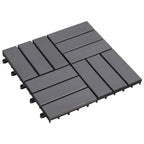 Piastrella per Decking 10 pcs Grigio 30 x 30 cm Legno di Acacia
