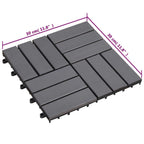 Piastrella per Decking 10 pcs Grigio 30 x 30 cm Legno di Acacia