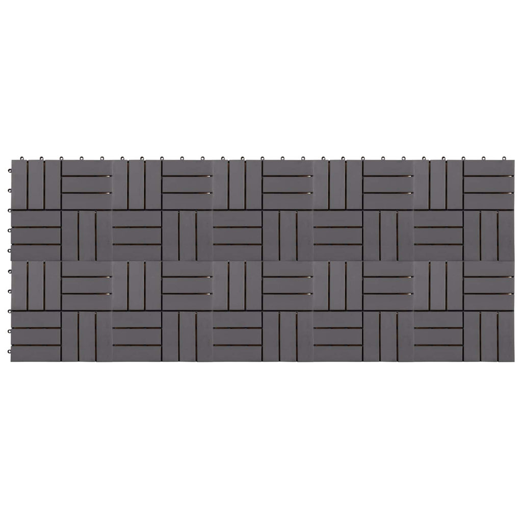 Piastrella per Decking 10 pcs Grigio 30 x 30 cm Legno di Acacia