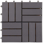 Piastrella per Decking 10 pcs Grigio 30 x 30 cm Legno di Acacia