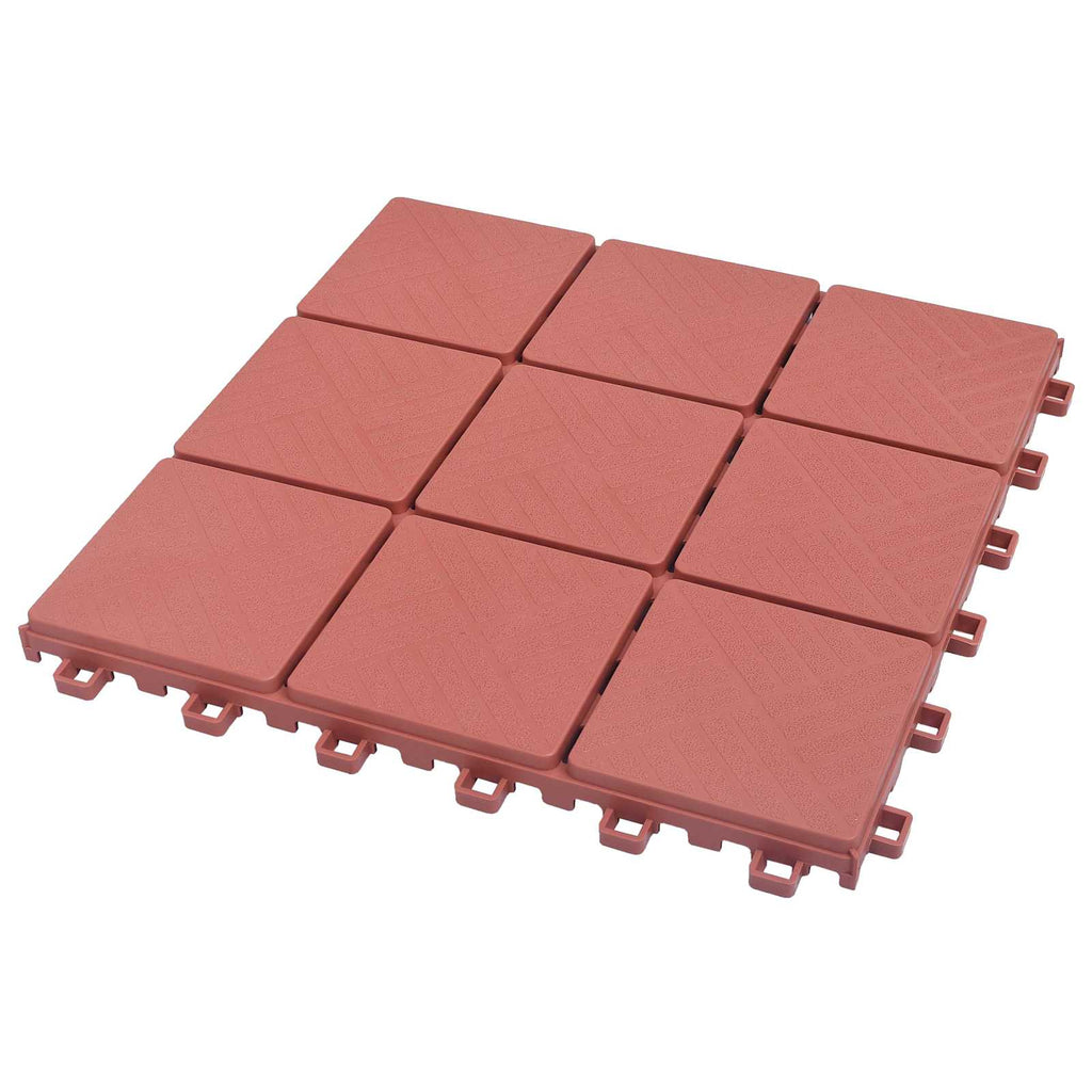 Piastrella per Decking 10 pcs Rosso 30,5 x 30,5 x 2,2 cm