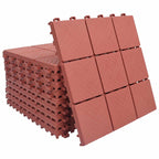 Piastrella per Decking 10 pcs Rosso 30,5 x 30,5 x 2,2 cm