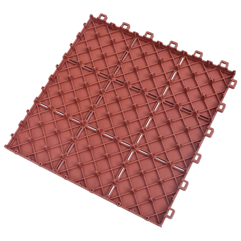 Piastrella per Decking 10 pcs Rosso 30,5 x 30,5 x 2,2 cm