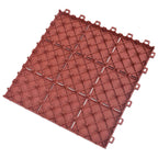 Piastrella per Decking 10 pcs Rosso 30,5 x 30,5 x 2,2 cm