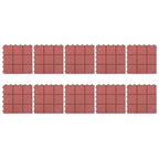 Piastrella per Decking 10 pcs Rosso 30,5 x 30,5 x 2,2 cm